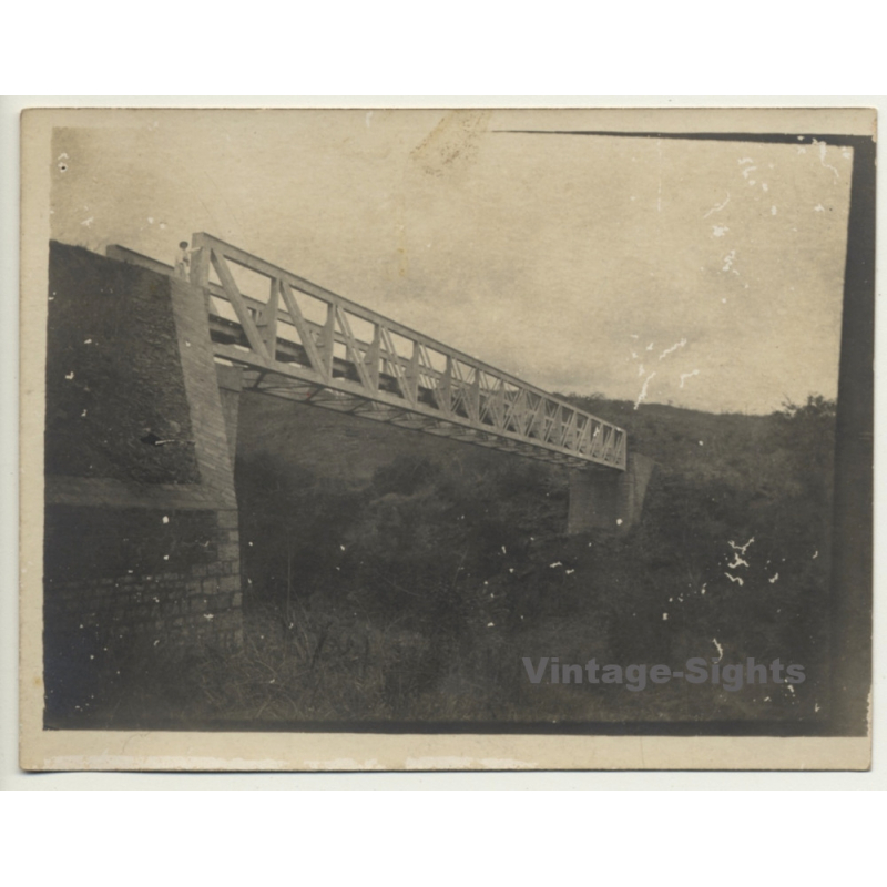 Congo-Belge: Enormous Railway Bridge / Engineer (Vintage RPPC ~1920s/1930s)