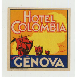 Hotel Colombia / Genova - Italy (Vintage Luggage Label: Besozzi)
