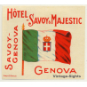Genova / Italy: Hotel Savoy & Majestic (Vintage Luggage Label)