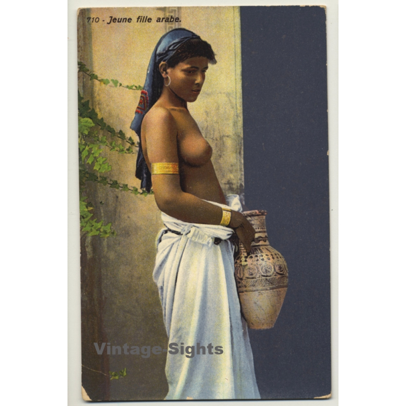 Lehnert & Landrock: Jeune Fille Arabe - 710 / Risqué (Vintage Postcard ~1910s/1920s)