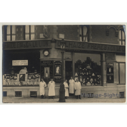 Rue Des Bataves - Ave. Tervueren / Bruxelles: Delhaize Fres & Cie Le Lion (Vintage RPPC ~ 1910)