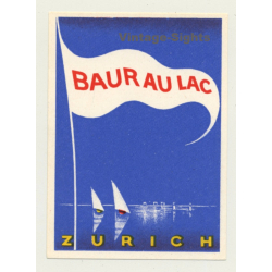 Zürich / Switzerland: Hotel Baur Au Lac  (Vintage Luggage Label Small)