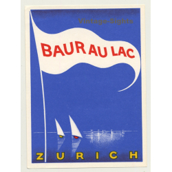 Zürich / Switzerland: Hotel Baur Au Lac (Vintage Luggage Label Large)