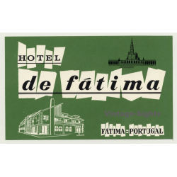 Fátima / Portugal: Hotel De Fátima (Vintage Luggage Label)