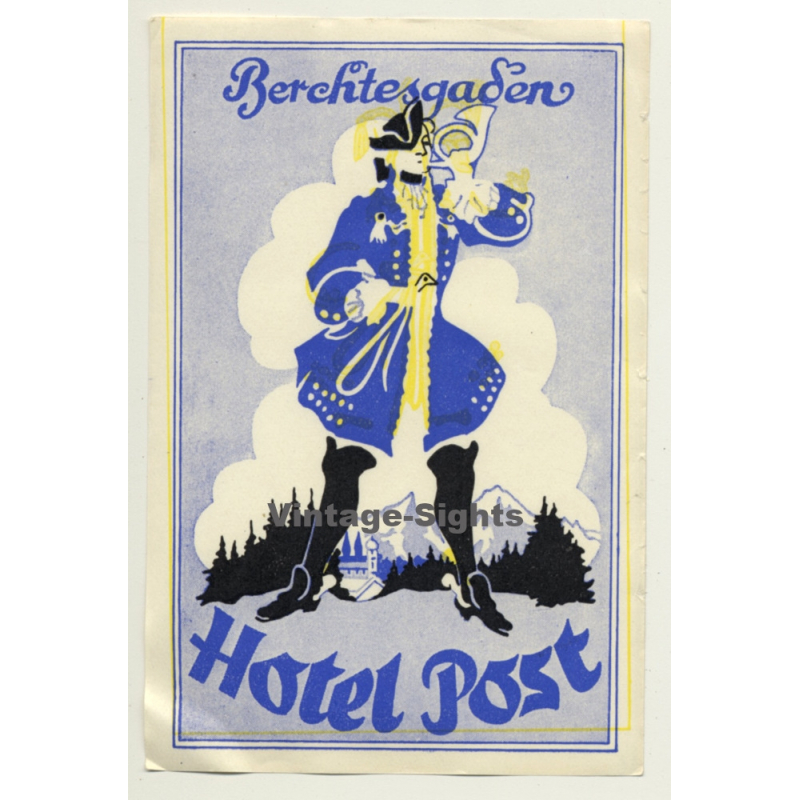 Berchtesgarden / Germany: Hotel Post (Vintage Luggage Label)