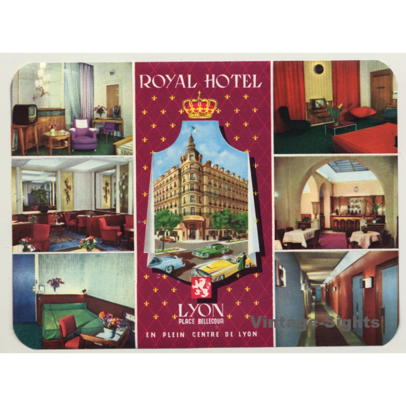Lyon / France: Royal Hotel (Vintage Luggage Label)