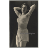 Brunette Model Presents Underwear / Lingerie (Vintage Fashion Photo B/W 1940s/1950s)