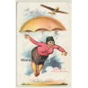 Prosit Neujahr / Als Obs De Schwebst! Woman - Parachute (Vintage PC Aviation)