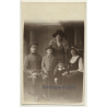 Portrait Of Belgian Upper Society Family / Officer (Vintage RPPC ~1910/1920ss)