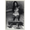 Darkhaired Beauty On Floor / Foot Pillory - BDSM (Vintage Photo GDR ~1960s)
