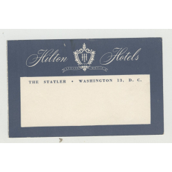 Hilton Hotels: The Statler - Washington / USA (Vintage Luggage Label)