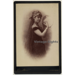 Günther / Bruxelles: Mme Hollanders / Headdress - Tambourine (Vintage Cabinet Card ~1900s)
