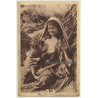 Petite Mère & Bébé / Topless - Ethno - Traditional Clothes (Vintage Postcard C.A.P. ~1940s)