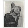 Slim Topless Female In Weird Traditional Costume / Tights - Cuffs (Vintage Amateur Photo L)