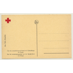Congo Belge: Red Cross Doctor Examins Native Kids (Vintage PC ~1910s/1920s)