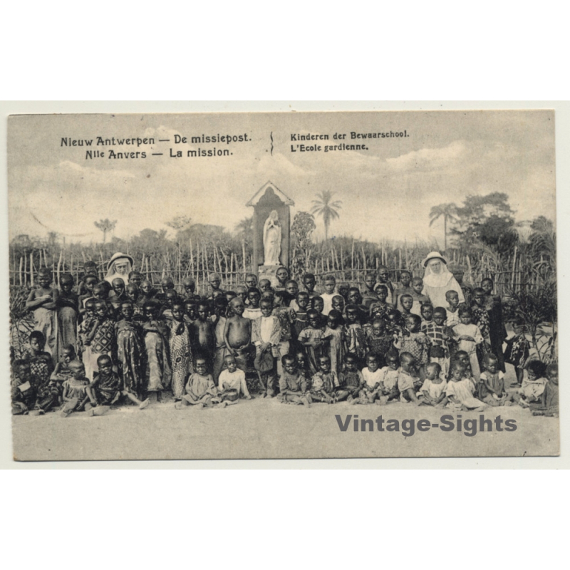 Makanza - New Antwerp / Congo Belge: Mission - Indigenous Kids (Vintage PC 1914)