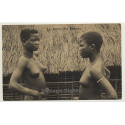 Africa: Jeunes Filles Bantandu / Topless (Vintage PC 1910s/1920s)