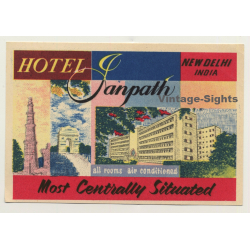 New Delhi / India: Hotel Janpath (Vintage Luggage Label)