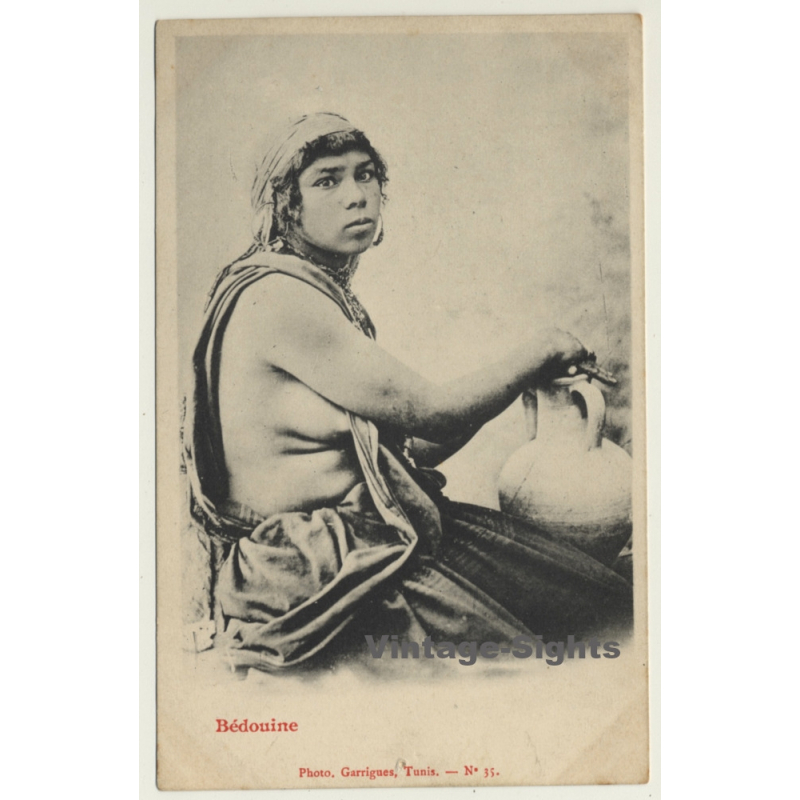 Garrigues: Bedouin Woman / Nude - Ethnic (Vintage Postcard ~1900s)