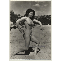 Semi Nude On Beach - Freaky Bikini Pants / Pin-Up (Vintage Photo France 1950s)