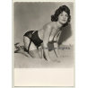 Racy Semi Nude Kneels On Bed - Lingerie / Pin-Up (Vintage Photo France 1950s)