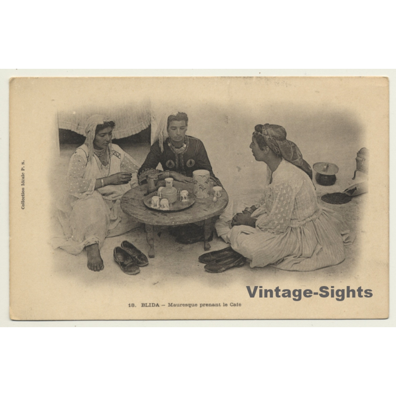 Blida / Algeria: Mauresque Prenant Le Cafe / Ethnic (Vintage PC ~1900s)