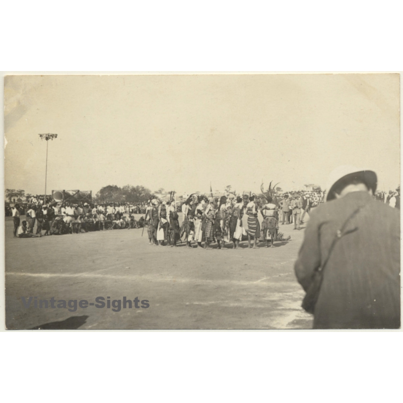 Congo-Belge: Photographer Takes Picture Of Tribal Ceremony (Vintage RPPC ~1920s/1930s)