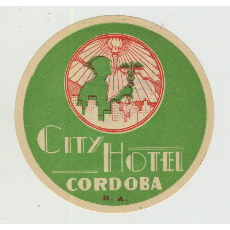 City Hotel - Cordoba / Argentina (Vintage Luggage Label)