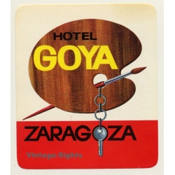 Zaragoza / Spain: Hotel Goya (Vintage Luggage Label)