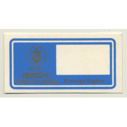Beograd / Serbia: Inter - Continental *3 (Vintage Self Adhesive Luggage Label / Sticker)