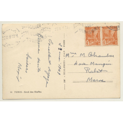 Tunis / Tunisia: Souk Des Etoffes / Maghreb (Vintage RPPC 1949)