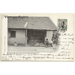 Laos: Magasin Laotien à Vién-Tiane (Vientiane) (Vintage PC 1909 Ethnic)
