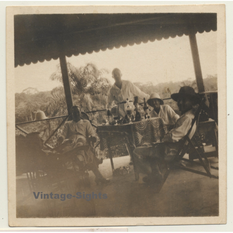 Congo-Belge: Colonial Aperitif In The Afternoon (Vintage Photo ~1930s)