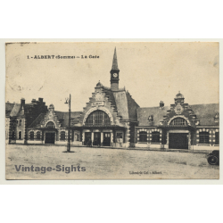 Albert (Somme) / France: La Gare / Train Station (Vintage PC 1936)