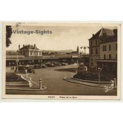 Vichy / France: Place De La Gare (Vintage PC 1938)