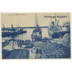 Oran / Algeria: Les Quais - Docks - Ships - Goods (Vintage PC 1938)