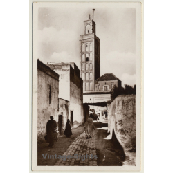 Meknès / Morocco: Mosquée El-Berdaïne - Escadre Aérienne (Vintage RPPC 1938)