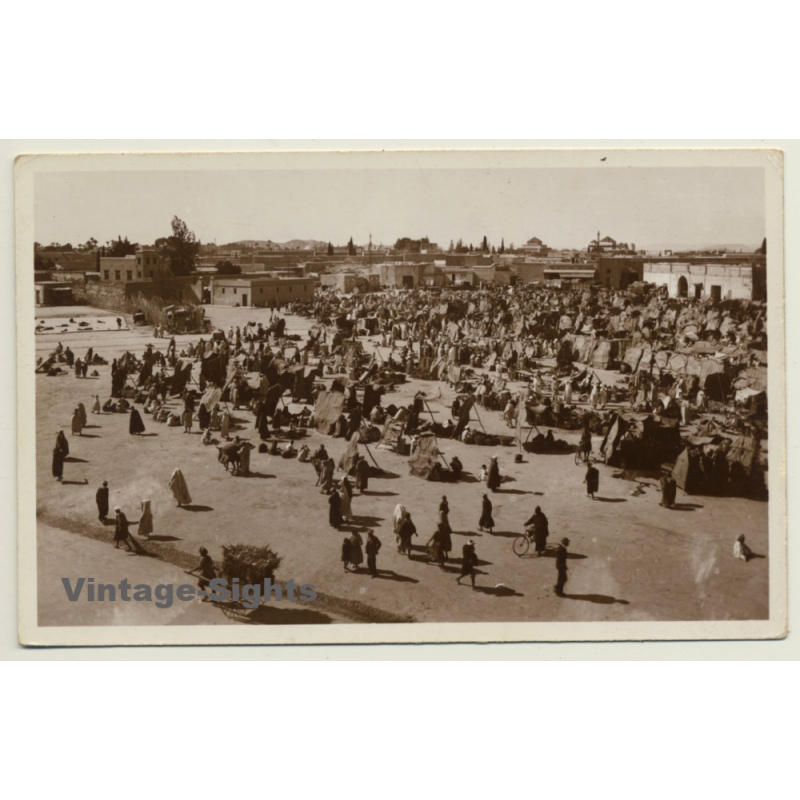 Place Djemma El Fna - Base Aérienne De Marrakech (Vintage RPPC 1942) Place Djemma El Fna - Base Aérienne De Marrakech (Vintage RPPC 1942)