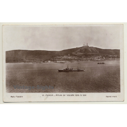 Agadir: Arrivée De L'Escadre Dans La Baie - Bataillon De L'Algier (Vintage RPPC 1938)