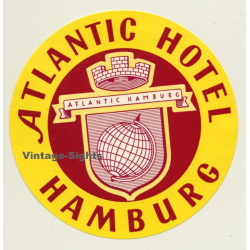 Hamburg / Germany: Atlantic Hotel (Vintage Luggage Label ~ 50s/60s)