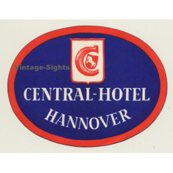 Hannover / Germany: Central Hotel (Vintage Luggage Label)