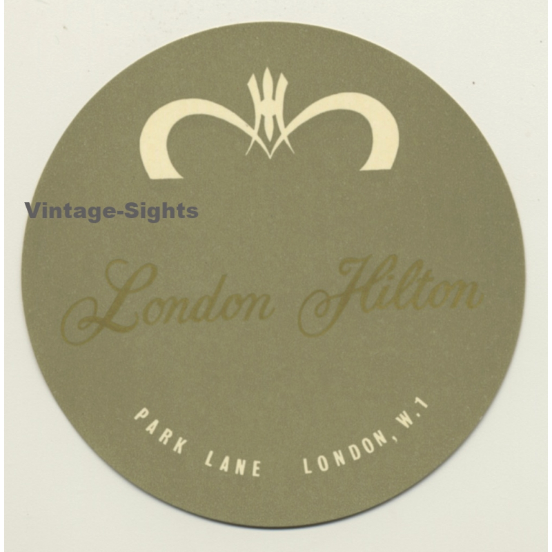 United Kingdom: London Hilton - Park Lane (Vintage Luggage Label)