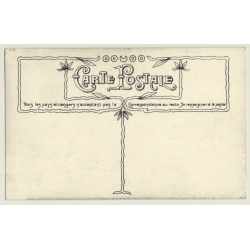 Rear View Of French Nude On Chair / Butt - Feet - Boudoir (Vintage PC ~1910s/1920s)