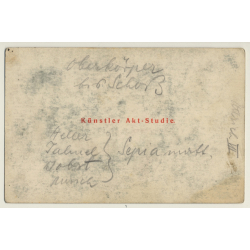 French Nude Lingers On Chaisselongue / Boudoir (Vintage PC ~1900s/1910s)