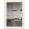 Port Lyautey / Morocco: U.S.Navy Airship Over Mother & Baby (Vintage Photo 1945)