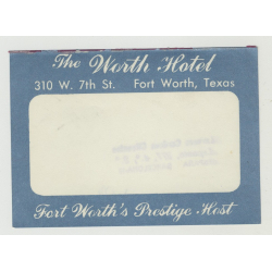 The Worth Hotel - Fort Worth, Texas / USA (Vintage Luggage/Postal Label)