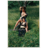 2 Busty Topless Females In The Meadow *1 (Vintage Photo Germany 1990s)