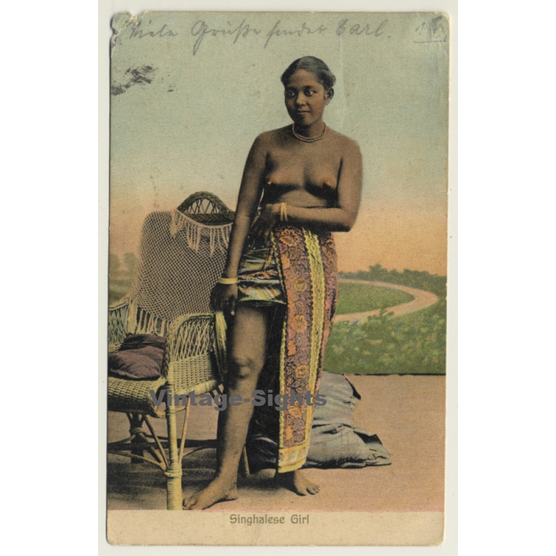 Ceylon / Sri Lanka: Singhalese Girl / Ethnic (Vintage PC 1906)