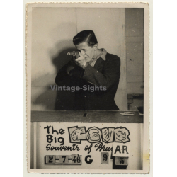 Brussels: Big Four Shooting Gallery / Self Portrait *4 (Vintage Photo 1946)
