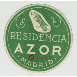 Residencia Azor - Madrid / Spain (Vintage Luggage Label)